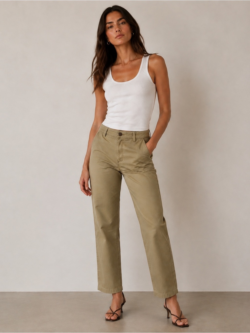 Nili Lotan Cotton Straight Leg Pants